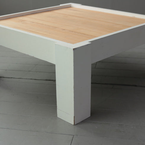 C351 ローテーブル 白 展示台 木製 什器 高さ40㎝ 幅90㎝ 奥行90㎝