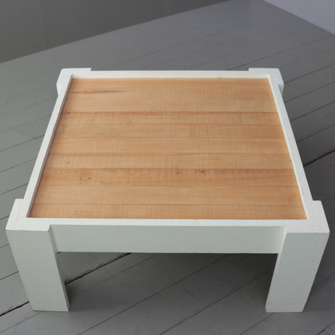 C351 ローテーブル 白 展示台 木製 什器 高さ40㎝ 幅90㎝ 奥行90㎝