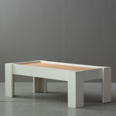 C350 ローテーブル 白 展示台 木製 什器 高さ40㎝ 幅120㎝ 奥行58㎝