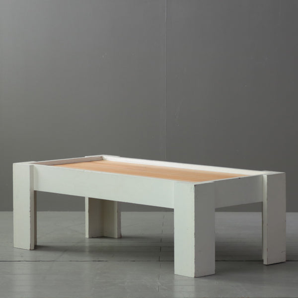 C350 ローテーブル 白 展示台 木製 什器 高さ40㎝ 幅120㎝ 奥行58㎝