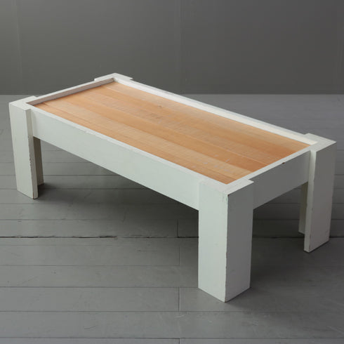 C350 ローテーブル 白 展示台 木製 什器 高さ40㎝ 幅120㎝ 奥行58㎝