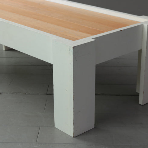 C350 ローテーブル 白 展示台 木製 什器 高さ40㎝ 幅120㎝ 奥行58㎝