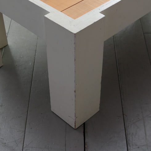 C350 ローテーブル 白 展示台 木製 什器 高さ40㎝ 幅120㎝ 奥行58㎝