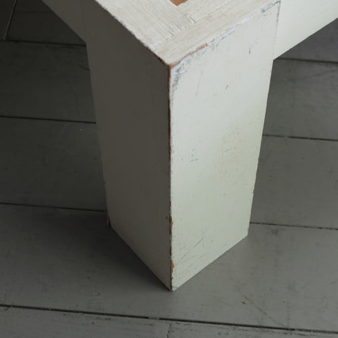 C350 ローテーブル 白 展示台 木製 什器 高さ40㎝ 幅120㎝ 奥行58㎝