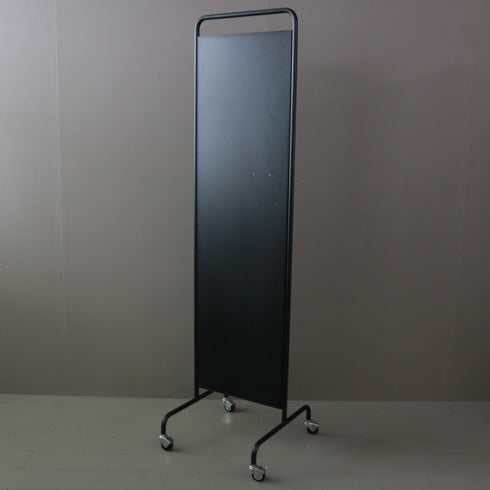 D439 スタンドミラー 片面 キャスター付き 金属製 高さ170㎝ 幅44㎝ 奥行49㎝