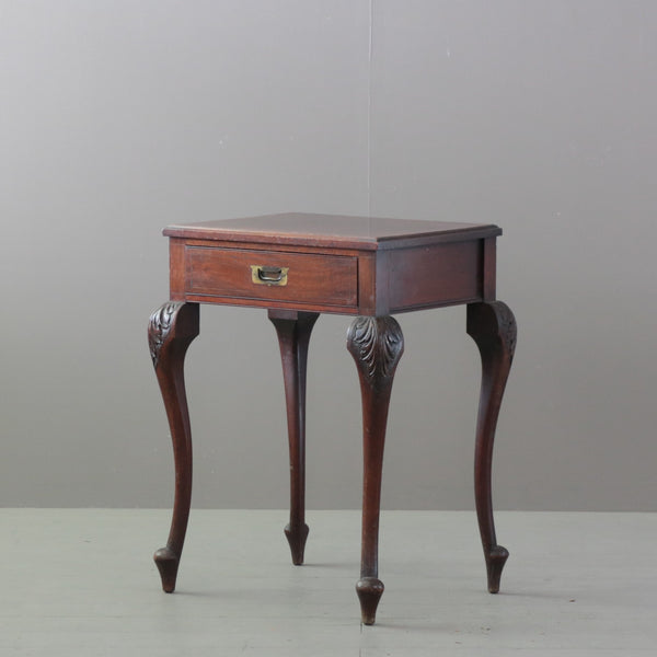 C448 英国ヴィンテージ ワークテーブル|フェルト引出し / クイーンアンレッグ 高さ74㎝幅58㎝奥行き46㎝