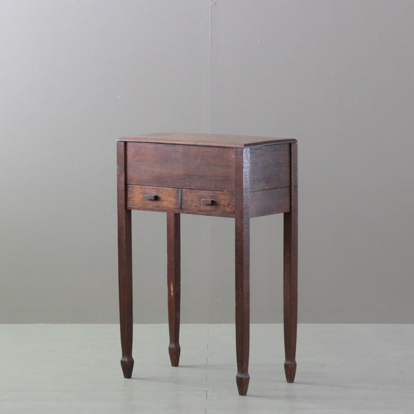 C451 収納付きサイドテーブル 木製 輸入家具 高さ78㎝ 幅51㎝ 奥行29㎝