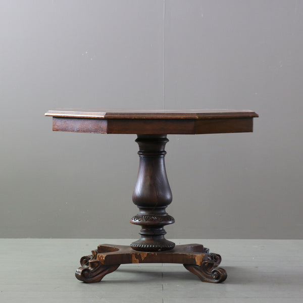 C482 英国ヴィンテージ オクトゴナルテーブル|ウォルナット / 八角サイドテーブル 高さ65cm幅80㎝奥行き80㎝