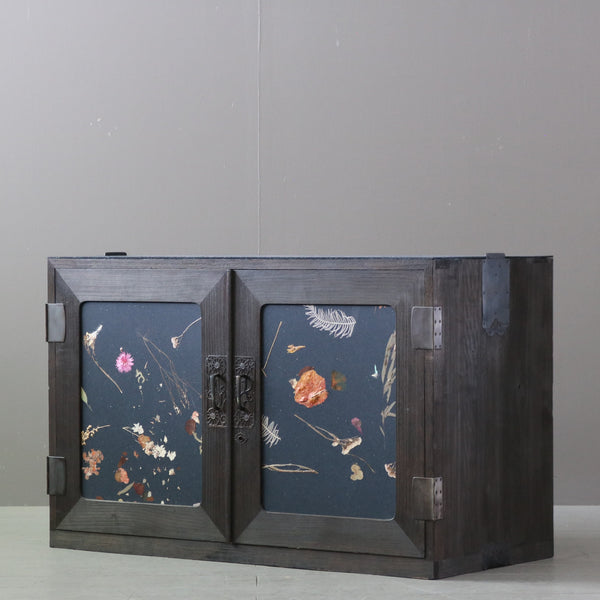 P593 桐箪笥×ロスフラワーパネコ Circlife(サークライフ) KANNON(BLACK) 高さ57㎝ 幅90㎝ 奥行42㎝