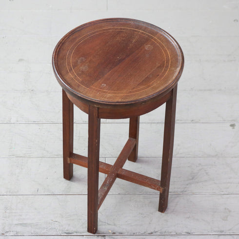 C488 スツール型サイドテーブル 木製 輸入家具 高さ49㎝ 幅31㎝ 奥行31㎝