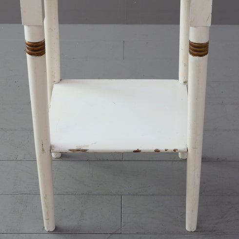 C491 白サイドテーブル 木製 輸入家具 高さ73㎝ 幅44㎝ 奥行36㎝