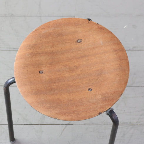 C501 スツール 3本脚 ウッド×アイアン 輸入家具 高さ45㎝ 幅34㎝ 奥行34㎝