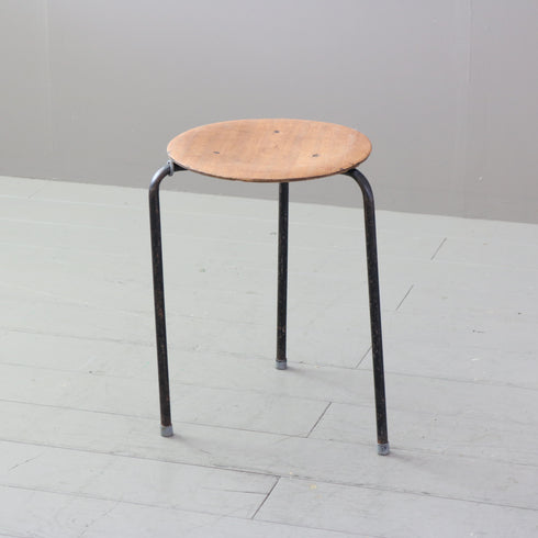 C501 スツール 3本脚 ウッド×アイアン 輸入家具 高さ45㎝ 幅34㎝ 奥行34㎝
