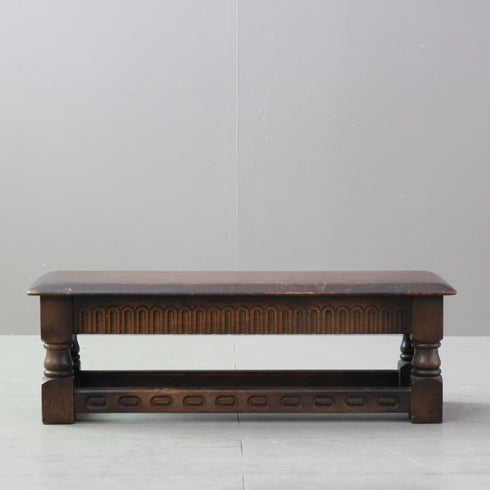 C505 フットスツール 木製 イギリス輸入家具 高さ25㎝ 幅75㎝ 奥行27㎝