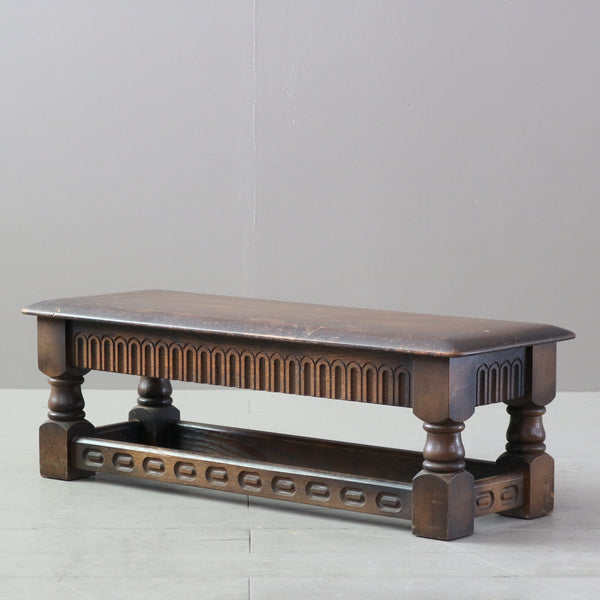 C505 フットスツール 木製 イギリス輸入家具 高さ25㎝ 幅75㎝ 奥行27㎝