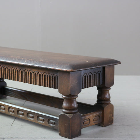 C505 フットスツール 木製 イギリス輸入家具 高さ25㎝ 幅75㎝ 奥行27㎝