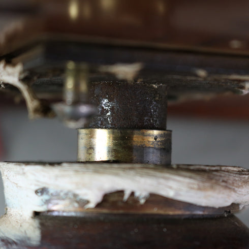 C512 ピアノスツール 回転式 レザー×木製 イギリス輸入家具 高さ49㎝ 幅44㎝ 奥行41㎝