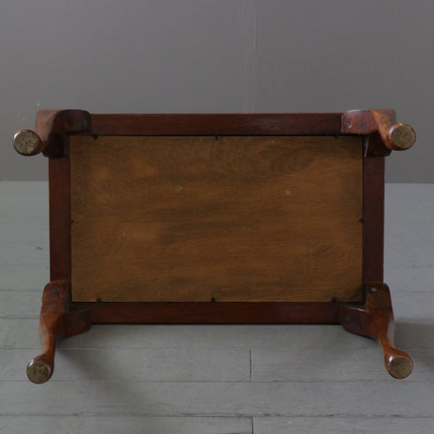 C516 サイドテーブル 天板ガラス 猫脚 木製 イギリス輸入家具 高さ48㎝ 幅59㎝ 奥行38㎝