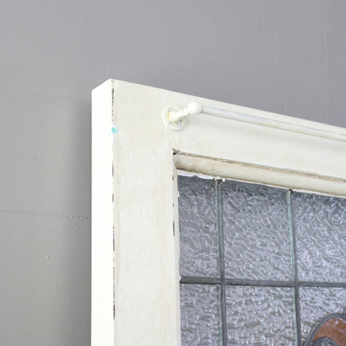 C520 白い扉 ステンドグラス 木製 什器 高さ198㎝ 幅78.5㎝ 奥行4.5㎝