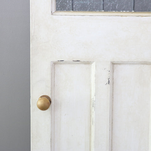 C520 白い扉 ステンドグラス 木製 什器 高さ198㎝ 幅78.5㎝ 奥行4.5㎝