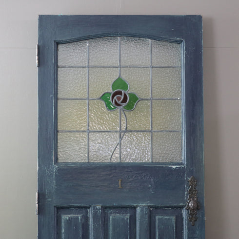 C521 青の扉 ステンドグラス 木製 什器 高さ198㎝ 幅78.5㎝ 奥行4.5㎝