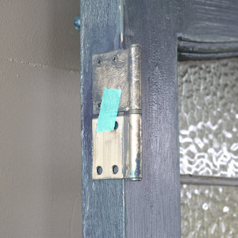 C521 青の扉 ステンドグラス 木製 什器 高さ198㎝ 幅78.5㎝ 奥行4.5㎝