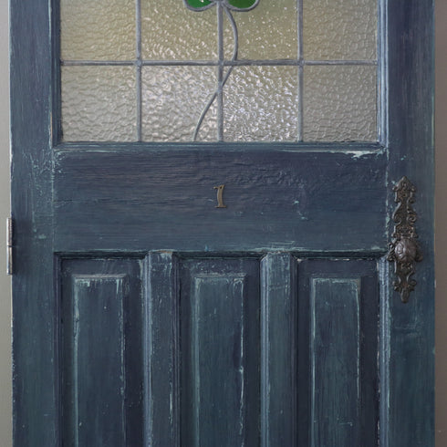 C521 青の扉 ステンドグラス 木製 什器 高さ198㎝ 幅78.5㎝ 奥行4.5㎝