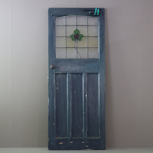 C521 青の扉 ステンドグラス 木製 什器 高さ198㎝ 幅78.5㎝ 奥行4.5㎝