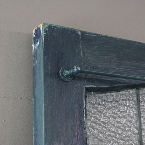 C521 青の扉 ステンドグラス 木製 什器 高さ198㎝ 幅78.5㎝ 奥行4.5㎝