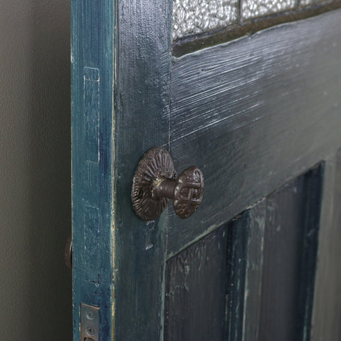 C521 青の扉 ステンドグラス 木製 什器 高さ198㎝ 幅78.5㎝ 奥行4.5㎝