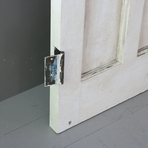 C522 白い扉 ステンドグラス 木製 什器 高さ198㎝ 幅79㎝ 奥行4.5㎝