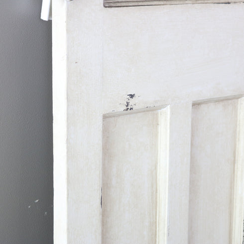 C522 白い扉 ステンドグラス 木製 什器 高さ198㎝ 幅79㎝ 奥行4.5㎝