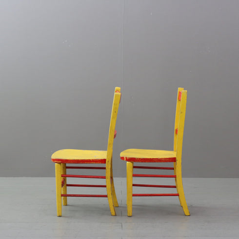 C525 子どもチェア 2脚SET 木製 輸入家具 高さ65㎝ 幅30㎝ 奥行34㎝