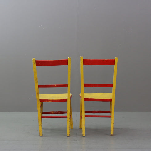 C525 子どもチェア 2脚SET 木製 輸入家具 高さ65㎝ 幅30㎝ 奥行34㎝