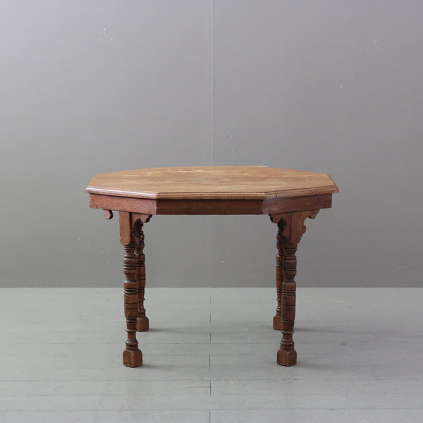 C531 八角形 サイドテーブル アンティーク 木製 高さ48㎝ 幅69㎝ 奥行68㎝