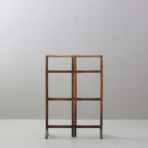 C532 折り畳み式タオルハンガーラック 木製 アンティーク 高さ81㎝ 幅55㎝ 奥行22㎝