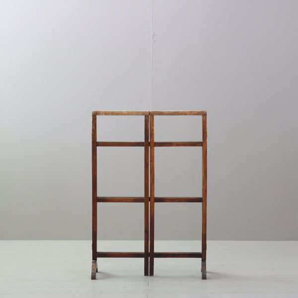 C532 折り畳み式タオルハンガーラック 木製 アンティーク 高さ81㎝ 幅55㎝ 奥行22㎝