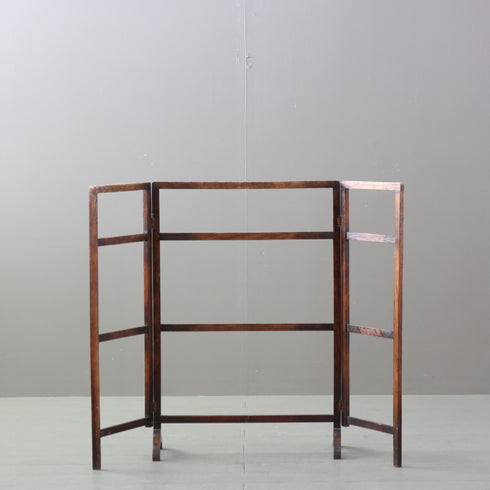 C532 折り畳み式タオルハンガーラック 木製 アンティーク 高さ81㎝ 幅55㎝ 奥行22㎝