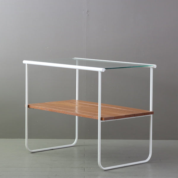 C134 ガラステーブル ウッド×アイアン 什器 高さ80㎝ 幅100㎝ 奥行60㎝