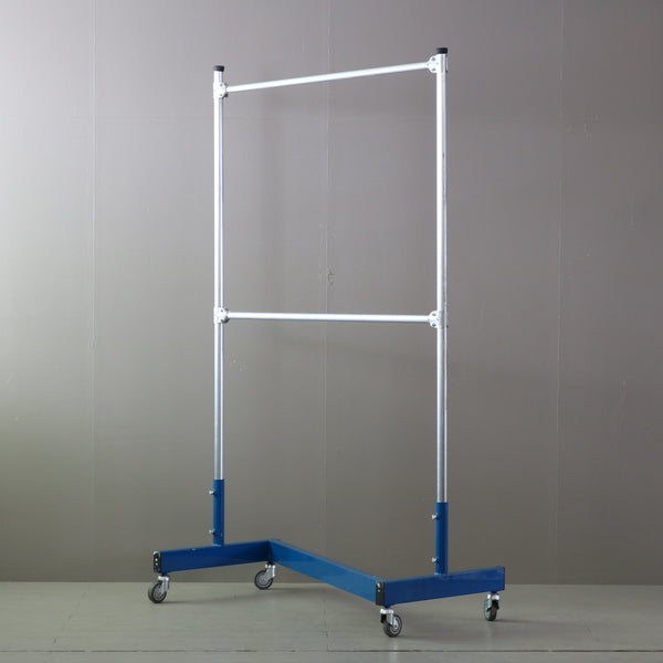 A538 単管パイプ ハンガーラック キャスター付き 金属製 什器 高さ200㎝ 幅120㎝ 奥行61㎝