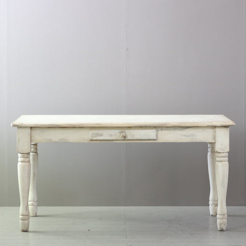 C548 引き出し付き白テーブル 展示台 木製 什器 高さ74㎝ 幅150㎝ 奥行80㎝