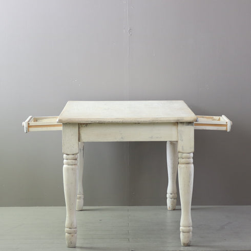 C548 引き出し付き白テーブル 展示台 木製 什器 高さ74㎝ 幅150㎝ 奥行80㎝