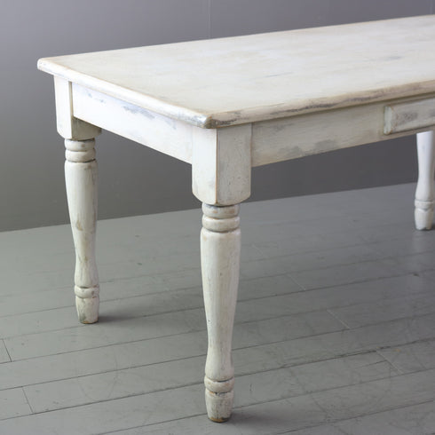 C548 引き出し付き白テーブル 展示台 木製 什器 高さ74㎝ 幅150㎝ 奥行80㎝