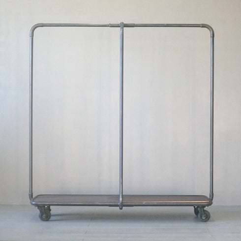 0024 ハンガーラック キャスター付き/ウッド×アイアン