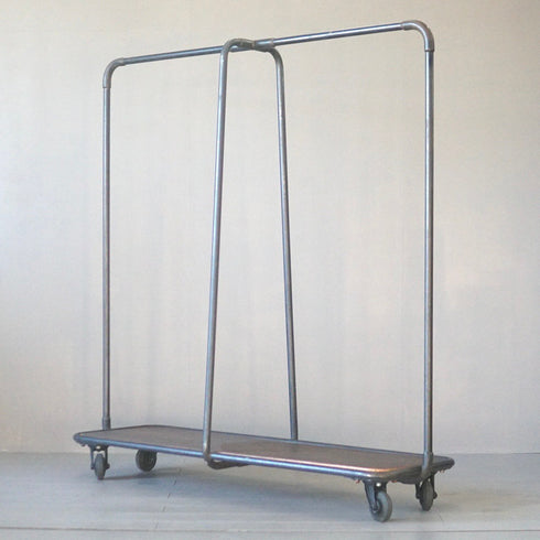 0024 ハンガーラック キャスター付き/ウッド×アイアン