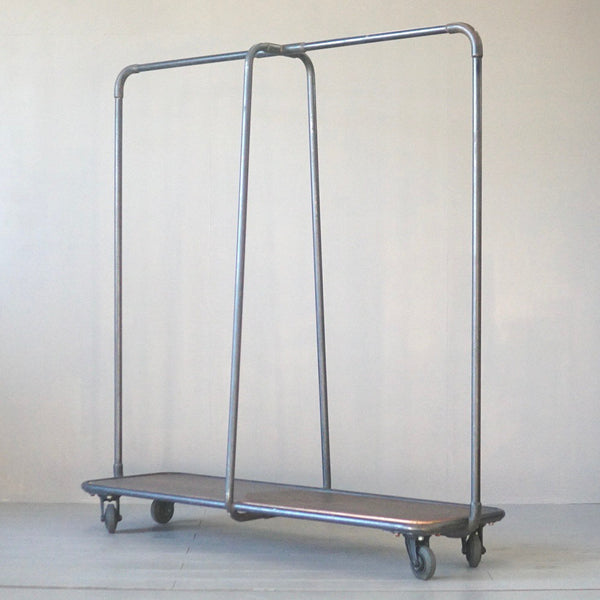 0024 ハンガーラック キャスター付き/ウッド×アイアン