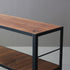 ウッド×アイアンの3段のオープンシェルフの天板右角の画像