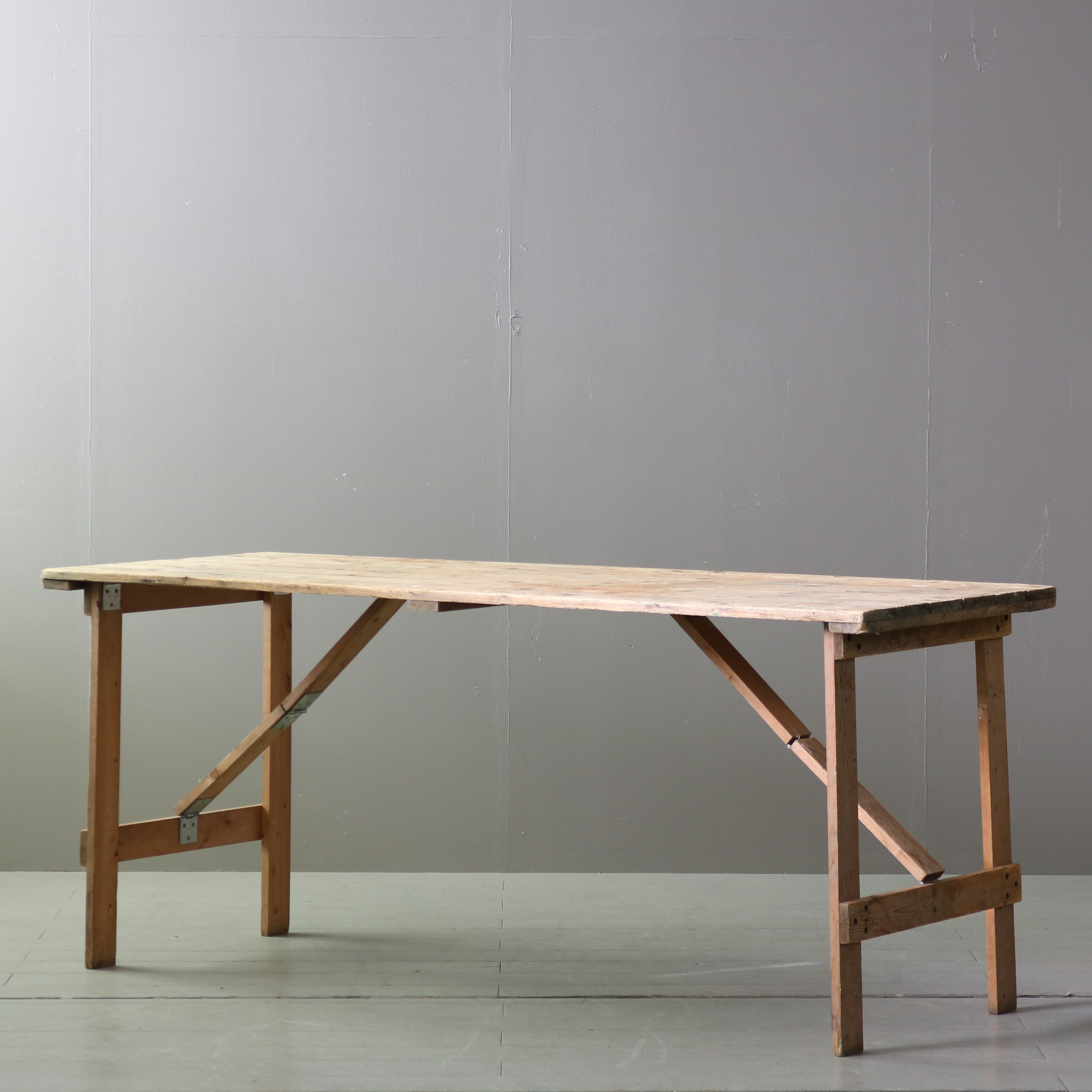 C611 アンティーク折り畳みテーブル 木製 輸入家具 高さ75 ㎝幅179