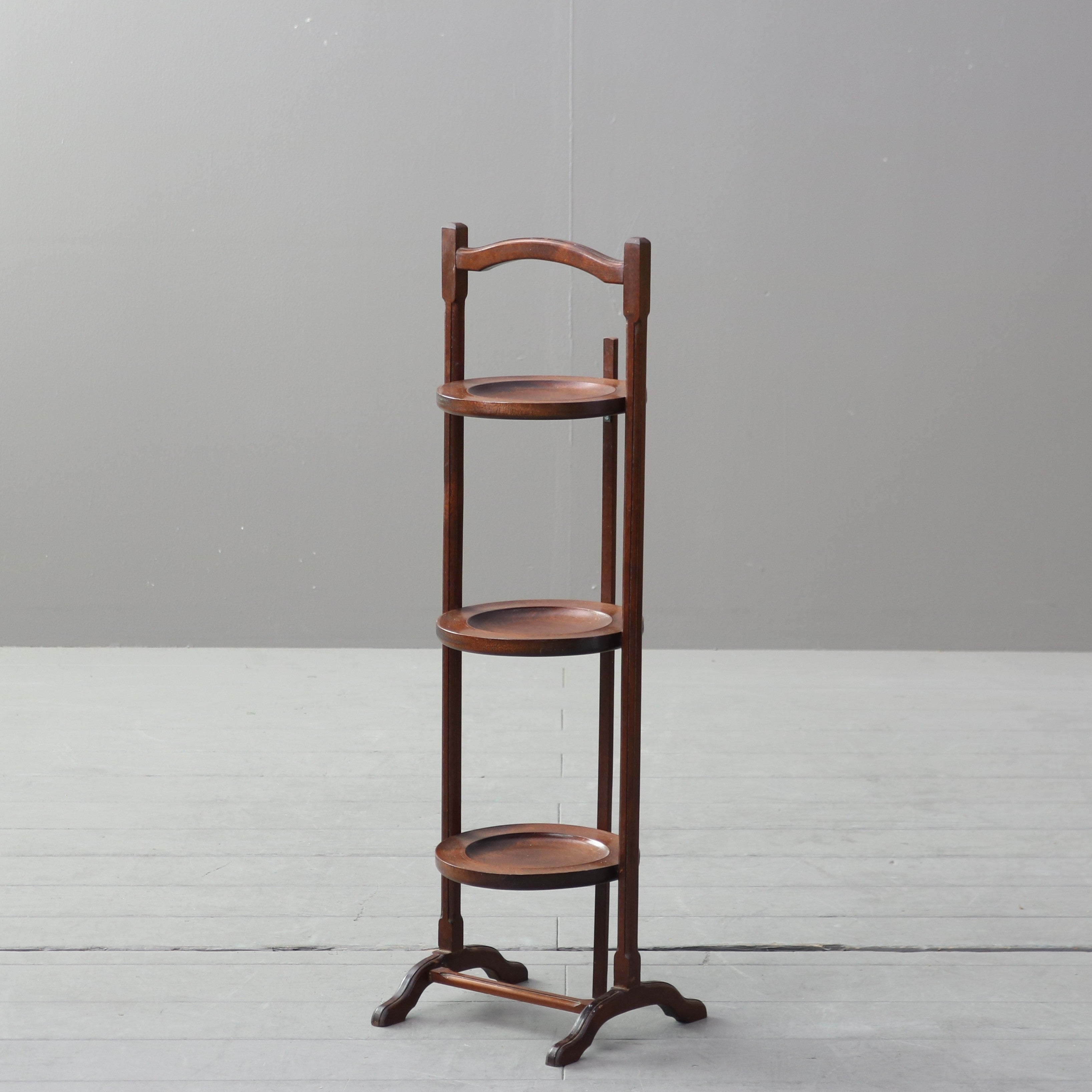 C707 アンティーク ケーキスタンド 木製 イギリス輸入家具 高さ78㎝ 幅