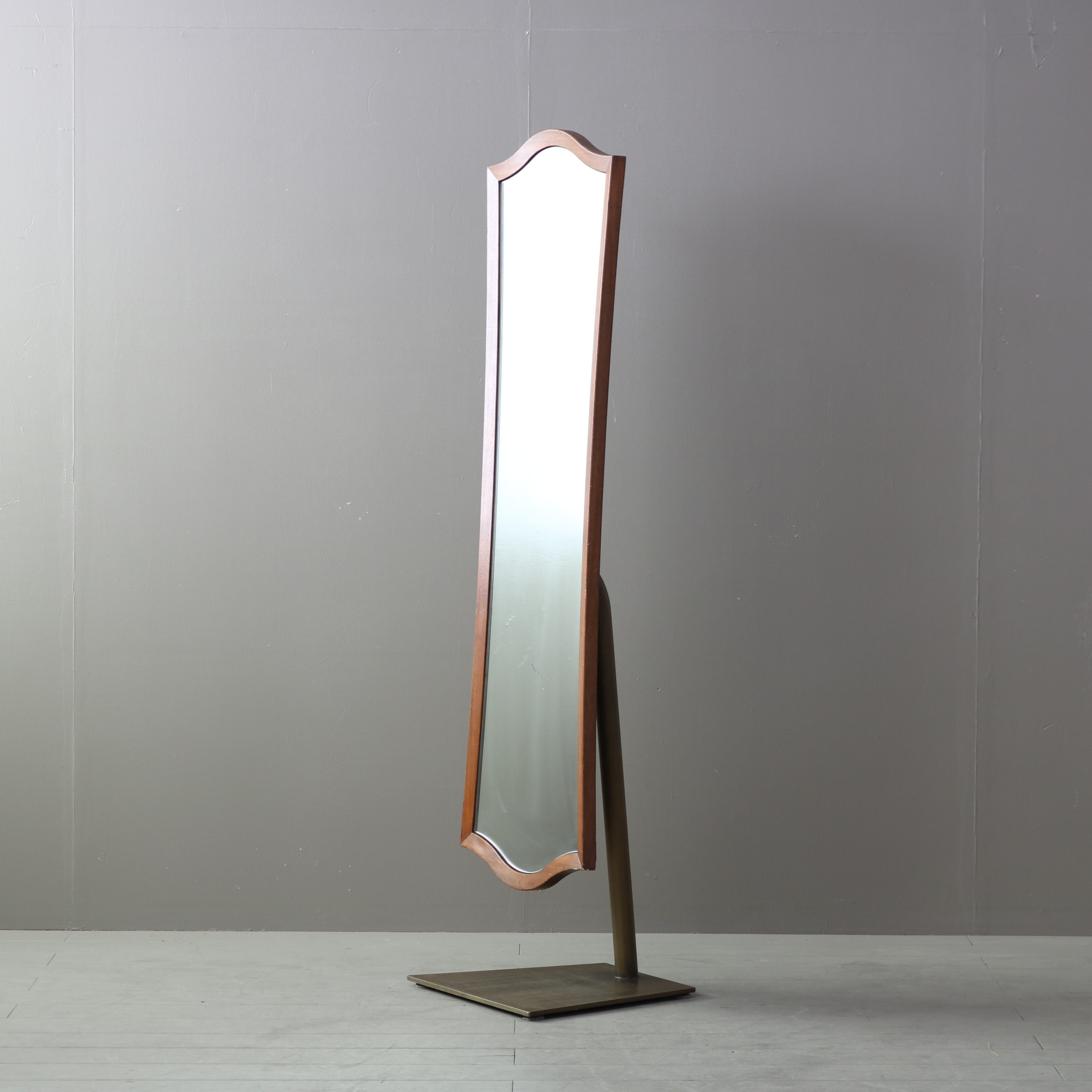 D722 ヴィンテージ スタンドミラー ウッド×アイアン 高さ159㎝ 幅45